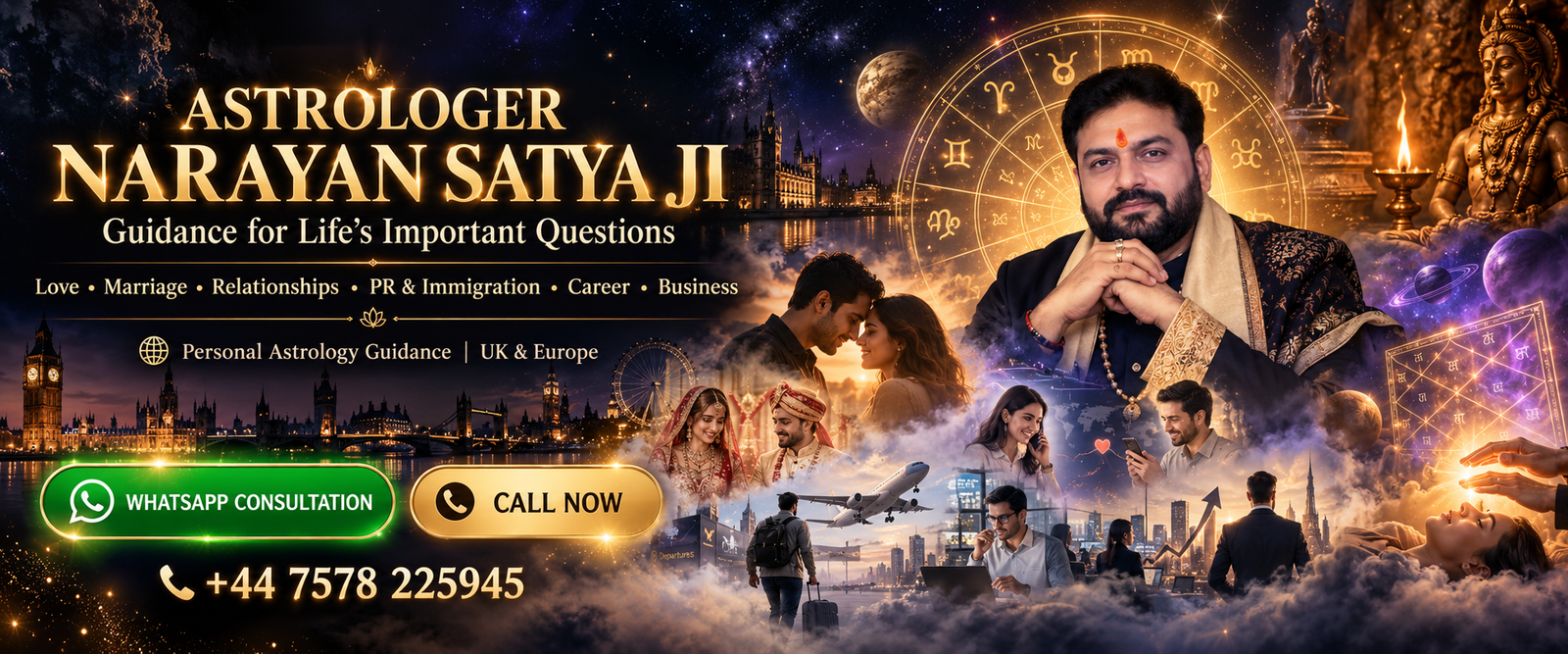 Astrologer Narayan Satya Ji — astrology guidance for love, marriage, relationships, immigration, career and business